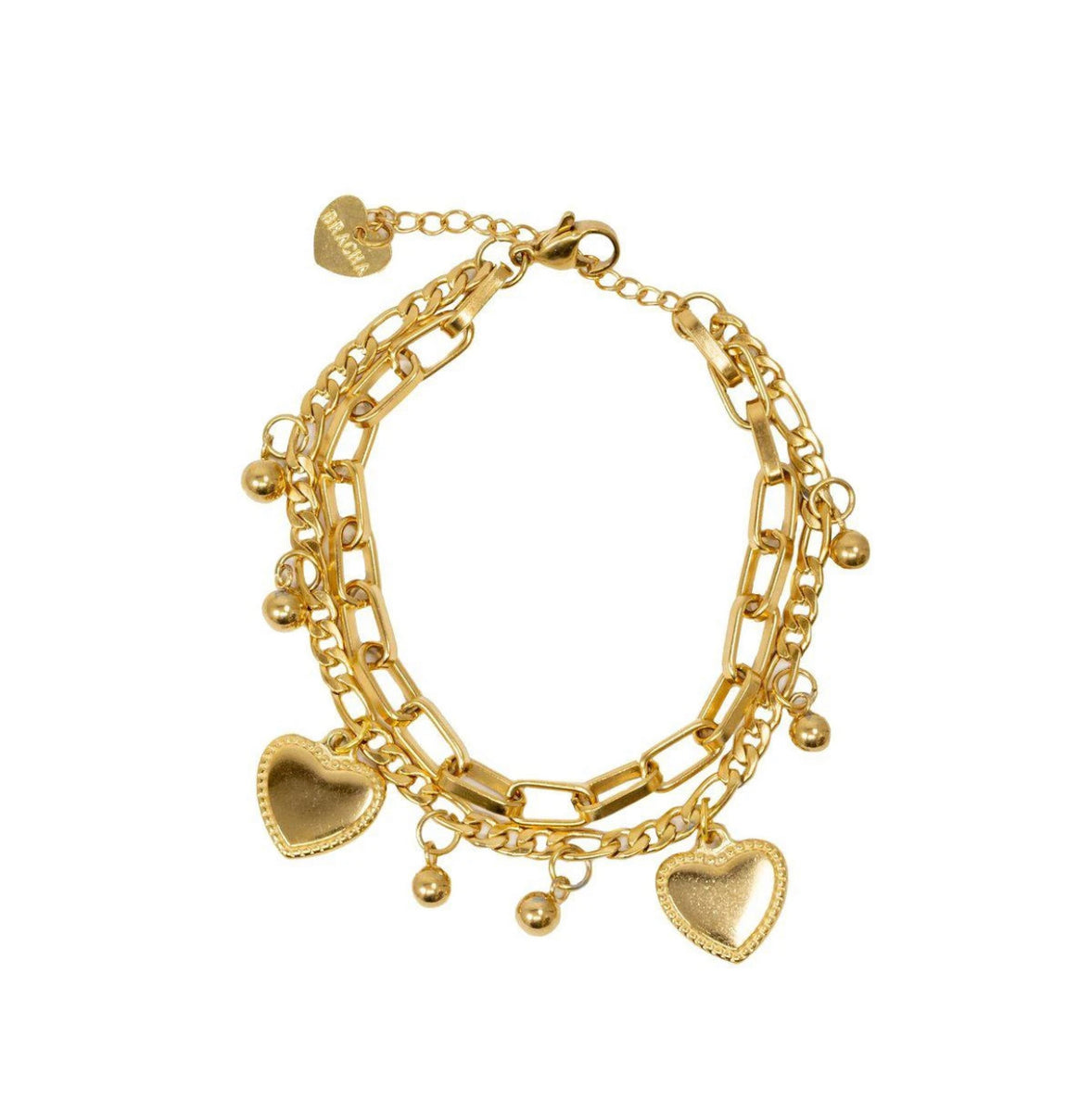 Bracha Juliet Heart Bracelet in Gold