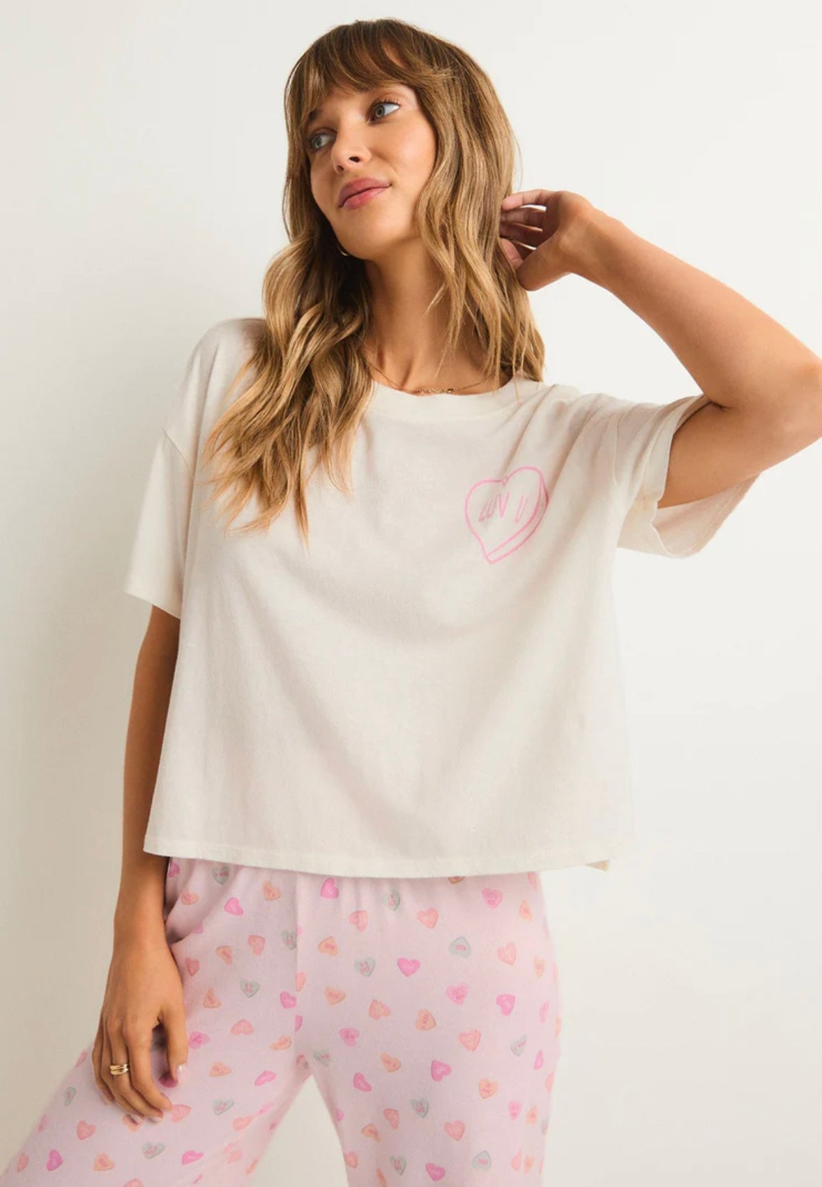 ZSupply Dawn Candy Heart Pant Whisper Pink